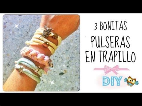 Diy Muy F Cil Bonitas Pulseras En Trapillo Youtube Pulseras