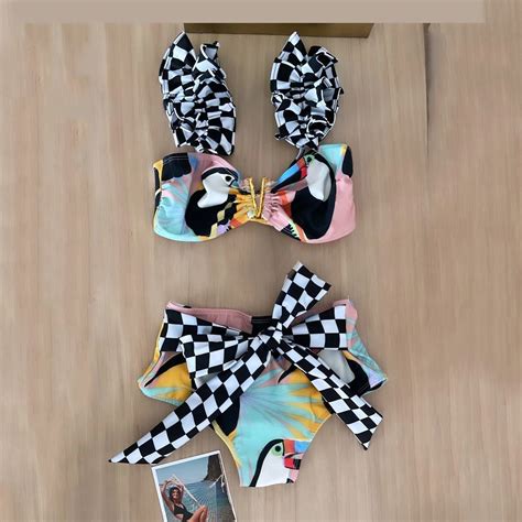 Sexy High Waist Bikinis 2023 New Halter Swimwear Women Swimsuit Female Bikini Set Print Bodysuit
