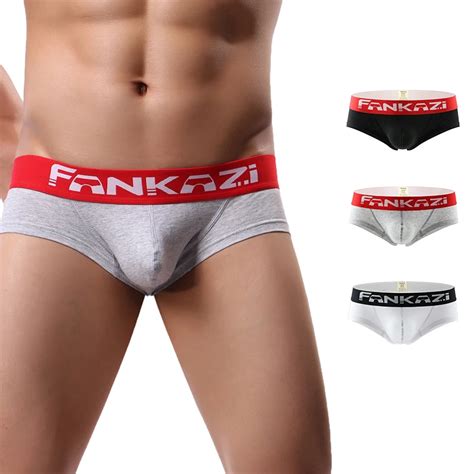 Ropa interior Sexy Gay para hombre Bóxer corto de algodón cueca convexo en U Bikini