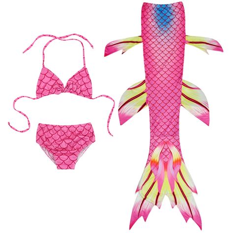 Woyy Big Girls Swimsuit Bikini Set With Tail Scale Print Piece Beach Bathing Suit Walmart