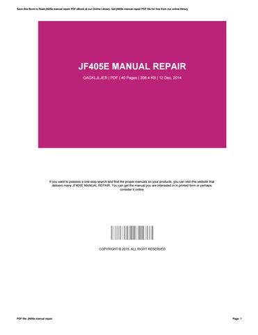 Jf405e manual repair by SierraLemaster2557 - Issuu