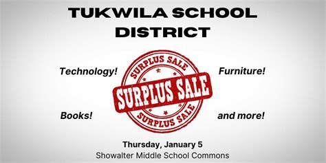 Tukwila School District holding Surplus Sale this Thursday, Jan. 5 ...