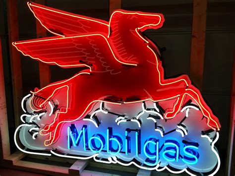 Mobilgas Tin Neon Sign X In New Neon Glass Transformers And Can