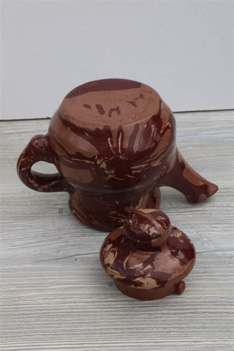 Clays In Calico Studio Pottery Cardwell Montana Marbled Swirl Redware