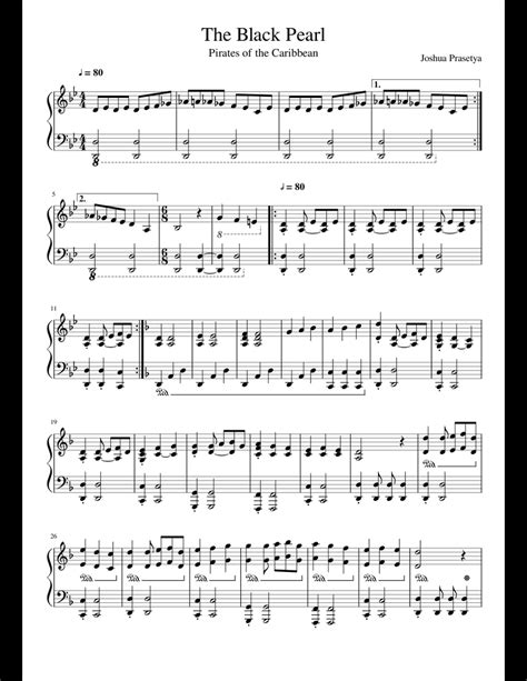 The Black Pearl Theme Sheet Music For Piano Download Free In Pdf Or Midi