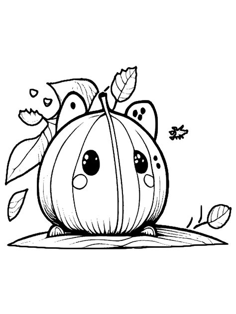 Cute Autumn Season Coloring Page · Creative Fabrica