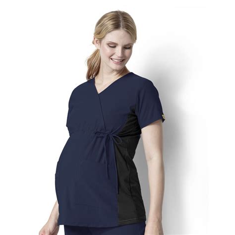 Maternity Mock Wrap Top 6445 Maternity Scrubs Maternity Scrub Top