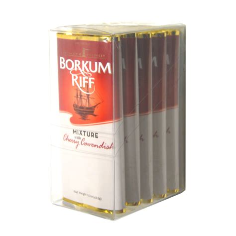 Borkum Riff Cherry Cavendish Pipe Tobacco 5 Pockets Of 15 Oz Tobacco Stock