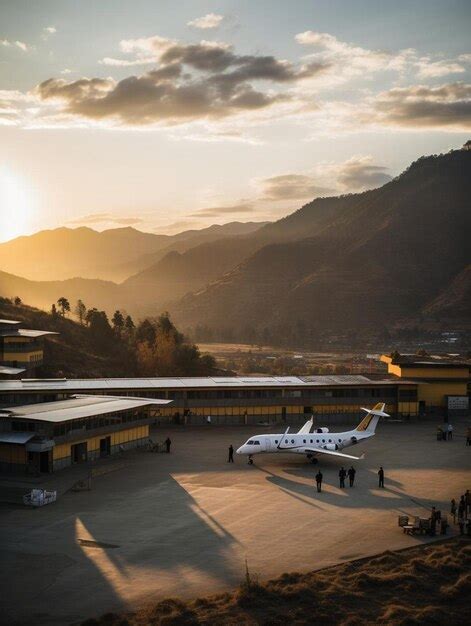 Premium AI Image | paro airport in bhutan