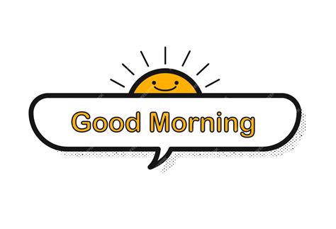 Premium Vector Minimalist Speech Bubble With Good Morning Text And