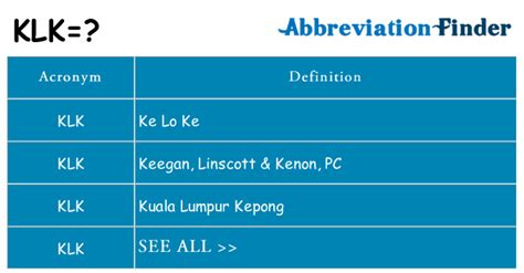 What does KLK mean?