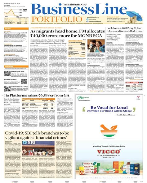 The Hindu Business Line May 18 2020 Newspaper