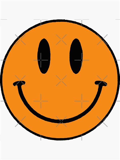 Medium Orange Smiley Face Sticker For Sale By Laurensiegel Redbubble