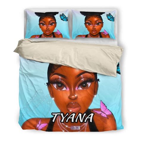 Personalized Name African American Black Girl Bedding Set Etsy