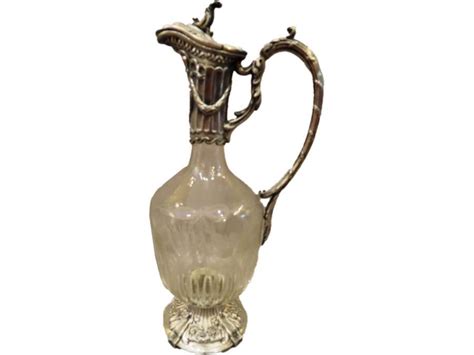 Aigui Re En Cristal Grav Et Bronze Argent Style Louis Xvi Bozaart