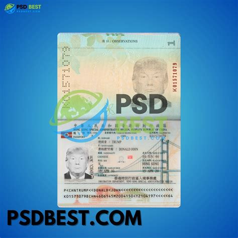 Hong Kong Passport Fully Editable Template In PSD Format - PSD BEST