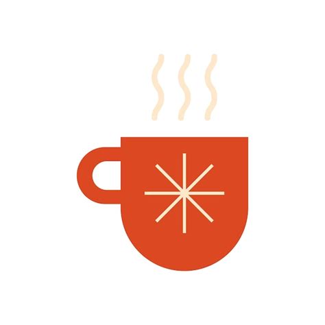 Premium Vector Geometric Christmas Hot Drink Element Isolated Vector Winter Holiday Red Cup Of