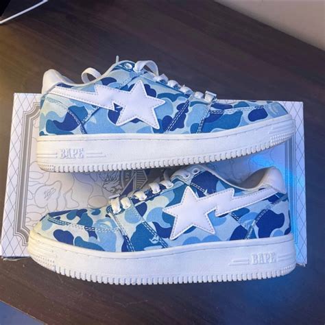 Bape Shoes A Bathing Ape Bape Sta Low Abc Camo Th Anniversary Blue