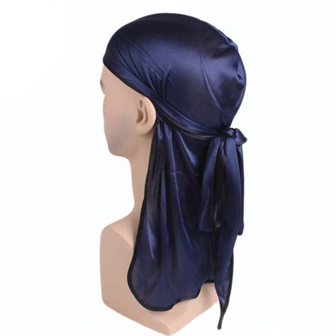 New Luxury Mens Silk Durags Bandana Turban Hat Wigs Doo Durag Biker