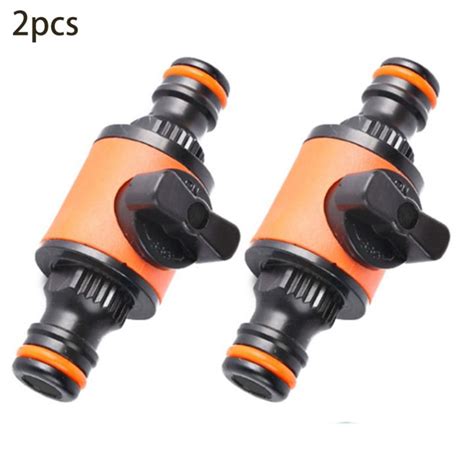 2pc Garden Hose Pipe In Line Faucet Tap Shut Off Valve Fitting Watering