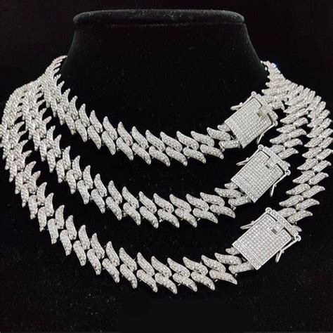 2023 Prong 16mm Cuban Chain Micro Pave Cubic Zircon Mixed 2023 Luxury