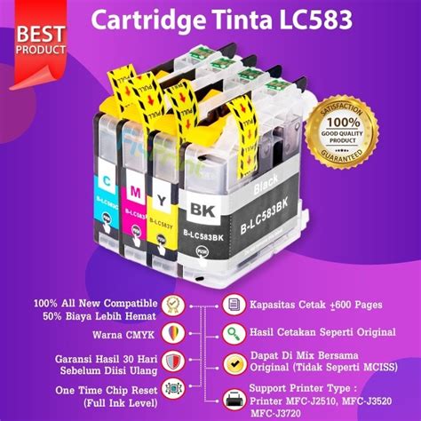 Jual Cartridge Tinta Brther LC583 LC 583 Compatible MFC J2510 MFC J3520