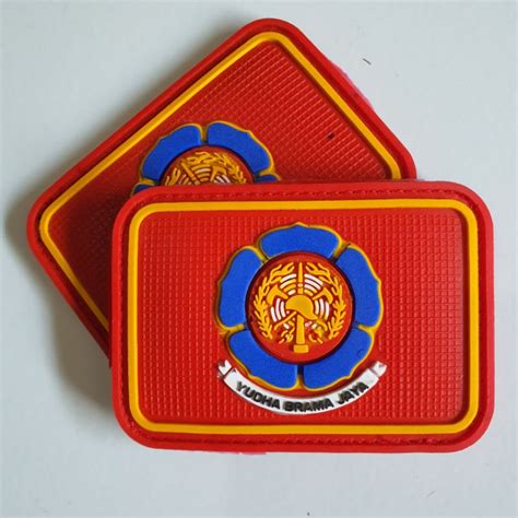 Jual Patch Rubber Logo Damkar Dasar Merah Rubber Patch Logo Pemadam