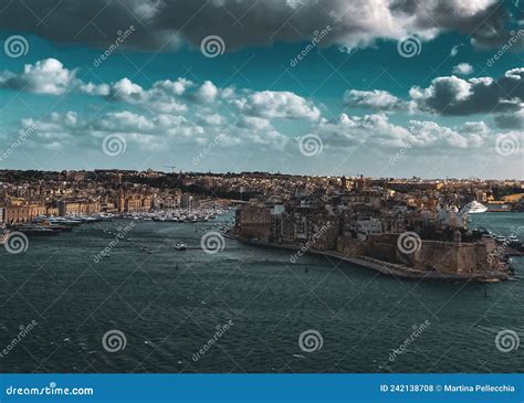 Malta View To Grand Harbor From Upper Barrakka Gardens In