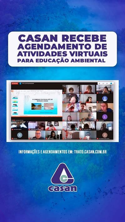 CASAN recebe agendamento de atividades virtuais para educação ambiental