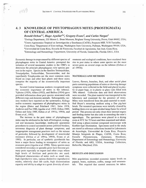 (PDF) Knowledge of phytophagous mites (Prostigmata) of Central America