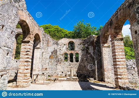 Ruinen Der Antiken Stadt Butrint In Albanien Stockfoto Bild Von Erbe