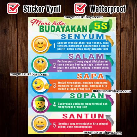 Jual Stiker Budayakan S Senyum Salam Sapa Sopan Santun Magma