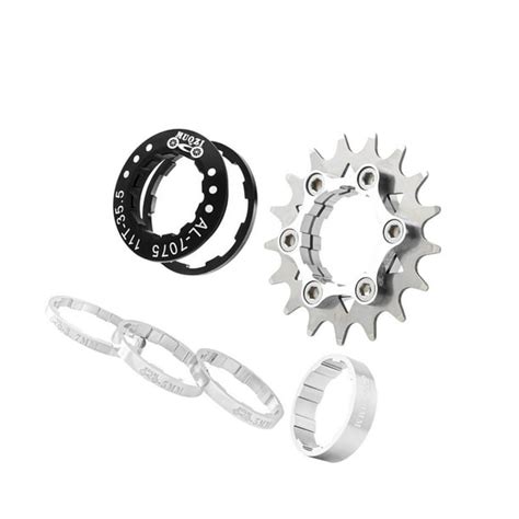 Single 1 Speed Cassette Cog Fixed Gear Conversion Set Ring Fixed Gear For 7 10s Hubs Silver