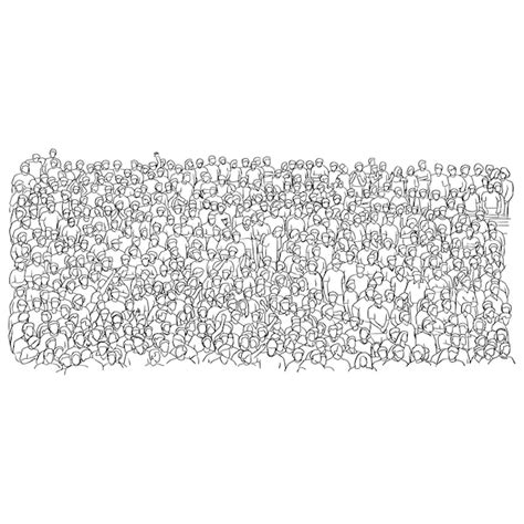 Premium Vector Outline Crowd Of People On Stadium Vector Illustration