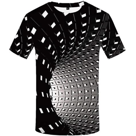 Buy Kyku Men Psychedelic Shirt 3d Optical Illusion T Shirt Black And