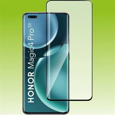 Für Honor Magic 4 Pro 2x 4D Display Full H9 Curved Hart Glas Schwarz ...