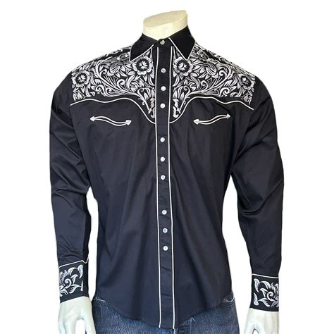 Rockmount Men S Vintage Tooling Embroidered Western Shirt