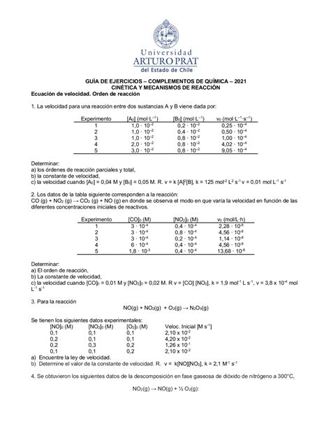 Guia Quimica Cinetica Apuntes De Química Docsity