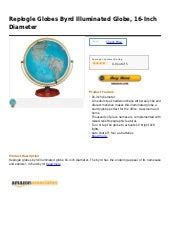 Replogle globes byrd illuminated globe, 16 inch diameter