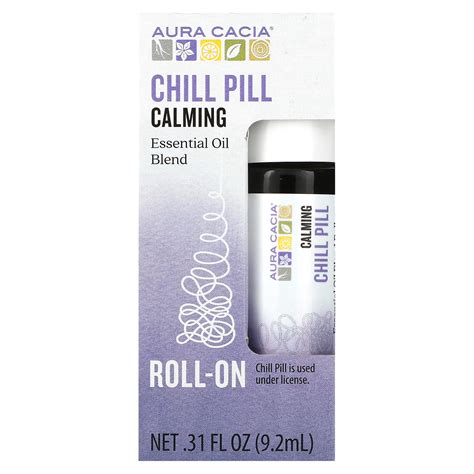 Aura Cacia Essential Oil Blend Roll On Chill Pill 0 31 Fl Oz 9 2 Ml