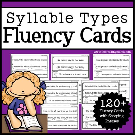 Syllable Types Fluency Cards With Scooping Phrases This Reading Mama