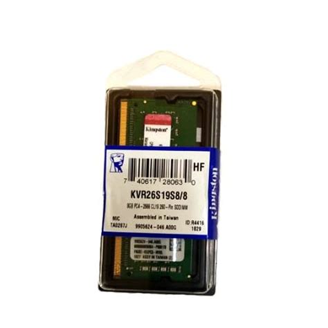 Kingston KVR26S19S8/8 8GB DDR4 2666Mhz PC4 2666 SODIMM Notebook RAM