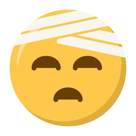 Premium Vector Face With Head Bandage Emoji Icon