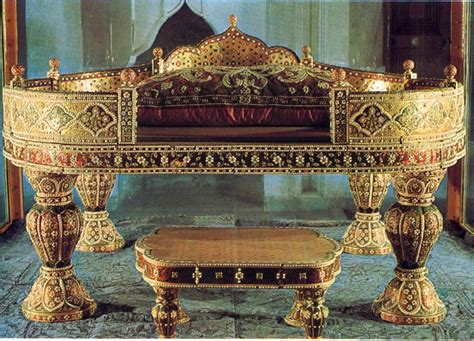 The Mughal Style Throne In The Topkapi Palace Treasury In Istanbul