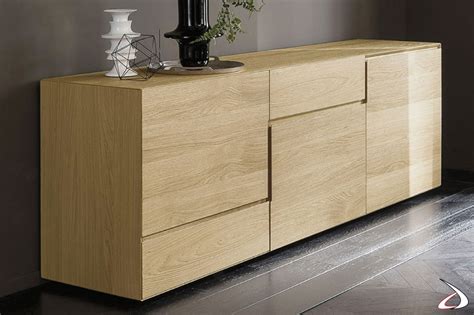 Geko Sideboard In Solid Wood With Grooves TopArredi