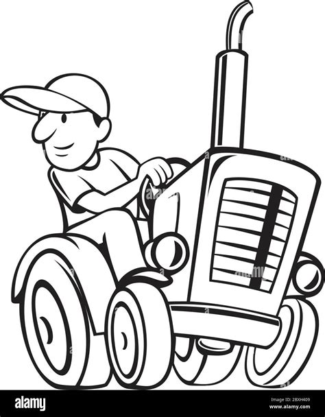 Farmer Black And White Clipart