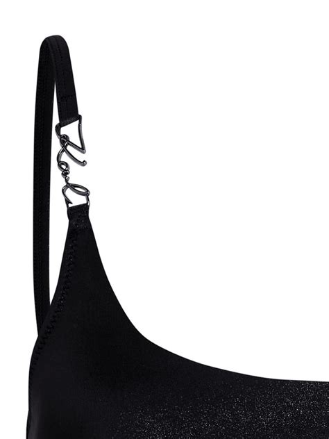 Karl Lagerfeld Signature Bandeau Bikini Top Black FARFETCH