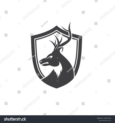 Deer Head Shield Illustration Vector Art Stock Vector Royalty Free