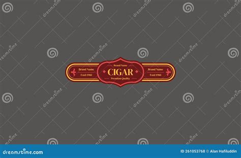 Flat Design Of Cigar Label Template Vector Illustration Stock Vector