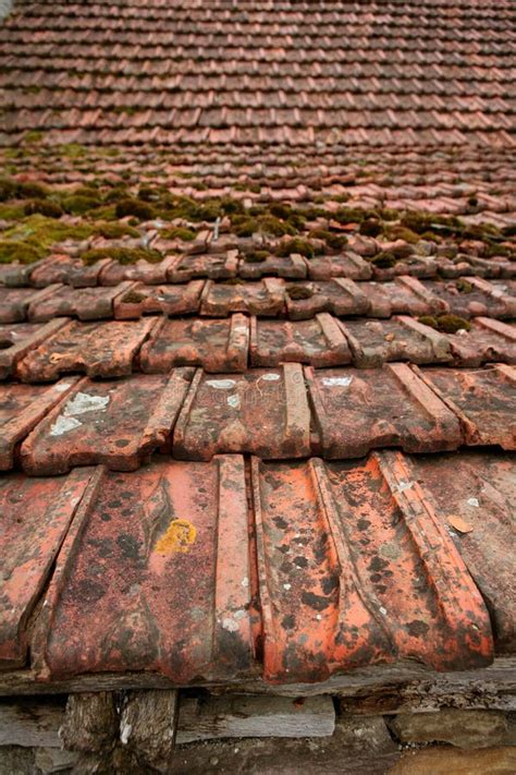 Grunge Arquitect Nico Telhas Envelhecidas Da Argila Do Telhado Foto De